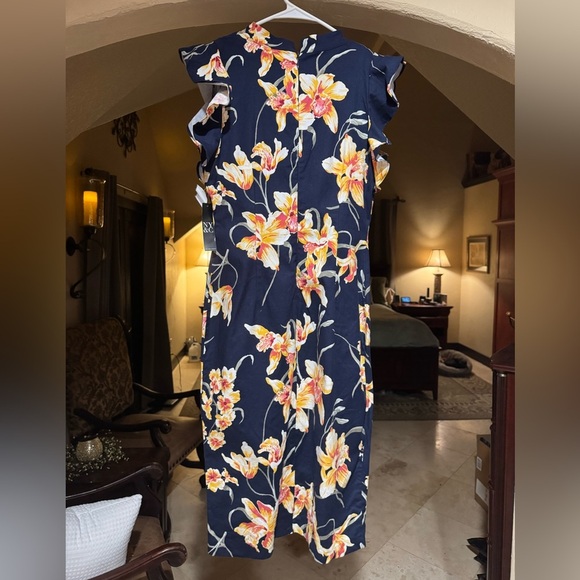 New York & Company Navy Floral Midi Dress - Picture 4 of 4
